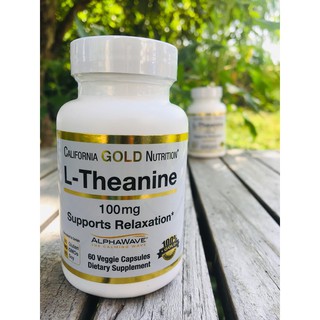 L-Theanine, AlphaWave® 100 mg 60 Veggie Capsules (California Gold Nutrition) ช่วยผ่อนคลาย ลดเครียด ช่วยเรื่องนอนไม่หลับ