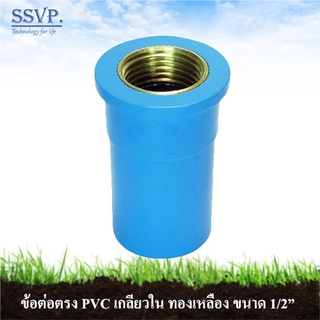 ต่อตรง PVC เกลียวในทองเหลือง รหัส 54601 ขนาด 1/2" (แพ็ค 1 ตัว)