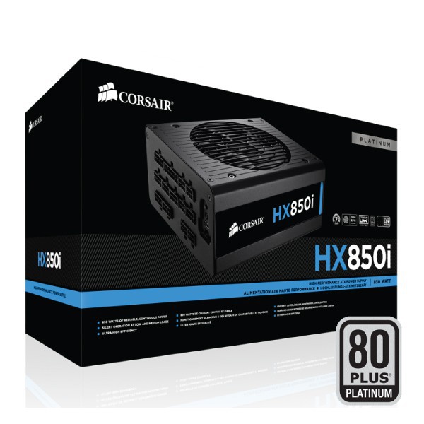 POWER SUPPLY (อุปกรณ์จ่ายไฟ) CORSAIR 850W HX850i (80+ PLATINUM) Warranty 10 - y