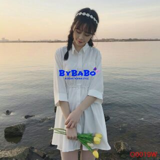 White Shirt Dress Style  เดรสสไตล์เชิ้ตสีขาว