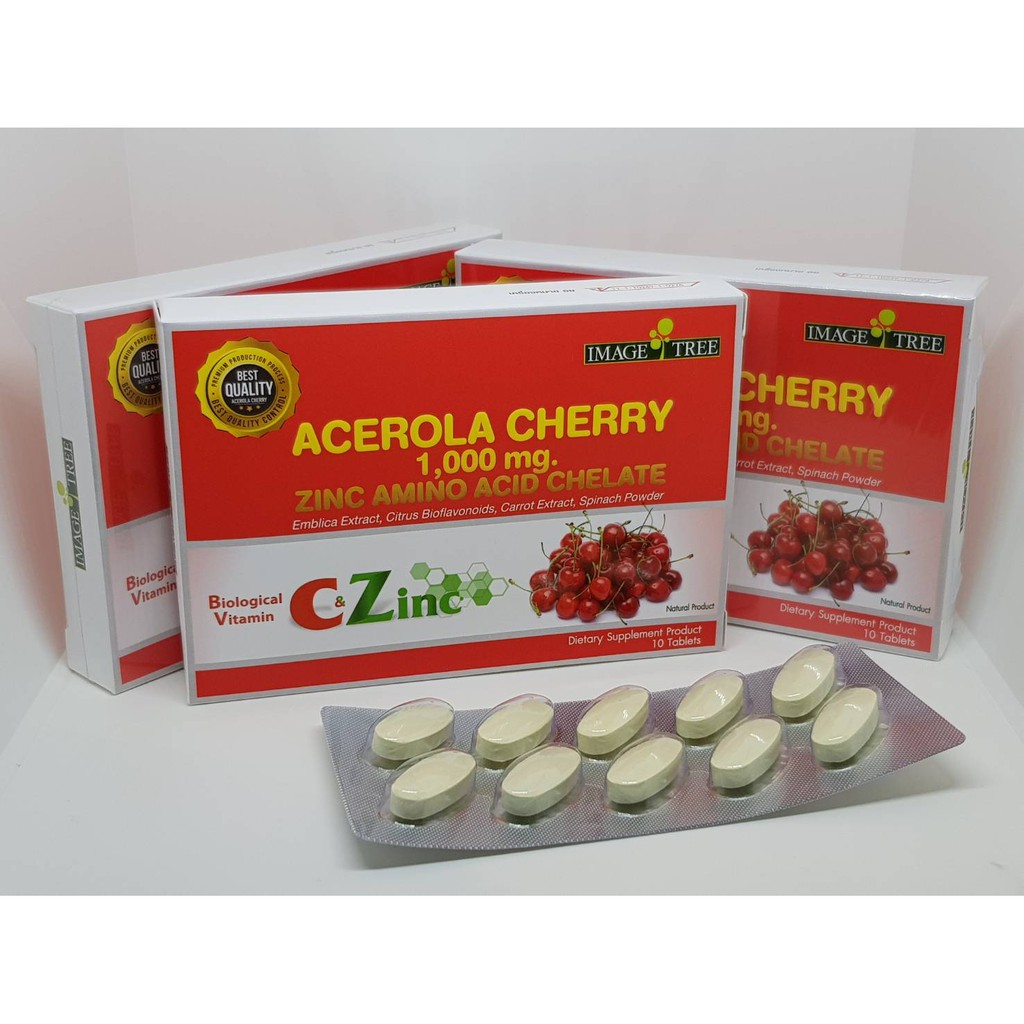 Acerola Cherry 1000 mg Zinc Amino Acid Chelate Image Tree อิมเมจ ทรี อะเซโรลา เชอร์รี่ 1,000 มก พลัส