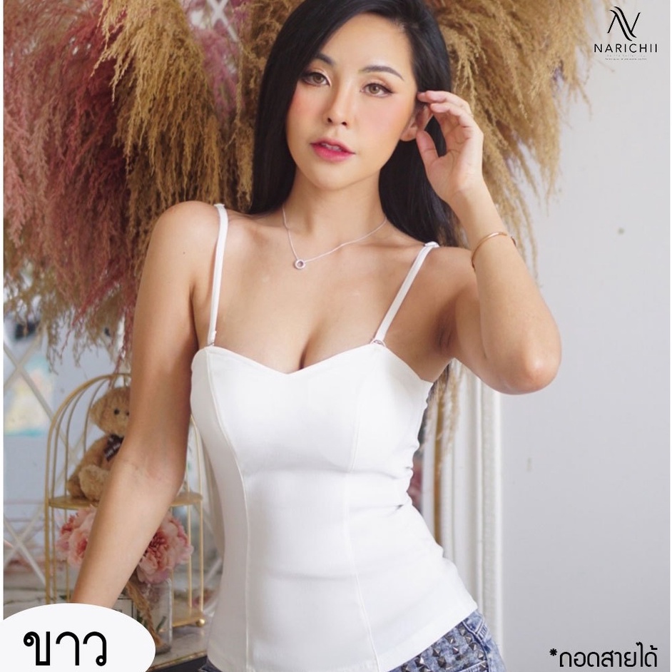 Narichii สายเดี่ยว(บรา)เก็บทรง รุ่นซิปเปอร์ อกหัวใจ รูปที่ 2