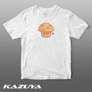 แขนสั้นcrew neck TM-0168 เสื้อยืดลําลอง แขนสั้น พิมพ์ลาย KAWAII CUTE MUFFINS-XXXXL