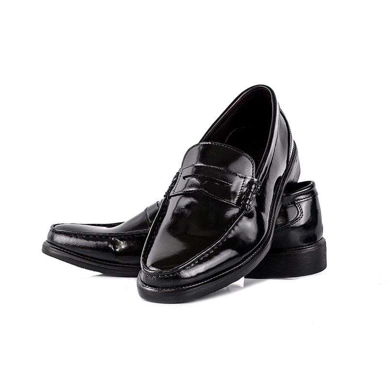 StepPro รองเท้าหนังแท้ คัชชู โลฟเฟอร์ หัวมน สีดำแบบสวม ไม่มีเชือก พื้นยางแท้กันลื่น ระดับดีเยี่ยม Lo