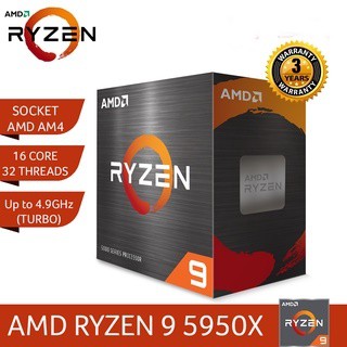 CPU (ซีพียู) AMD AM4 RYZEN 9 5950X 3.4 GHz Warranty 3 - Y