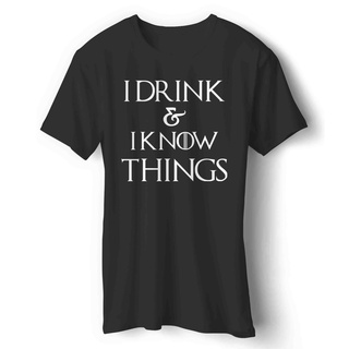 ย้อนยุคเสื้อยืด พิมพ์ลาย I Drink And I Know Things Game Of Thrones สําหรับผู้ชายS-5XL