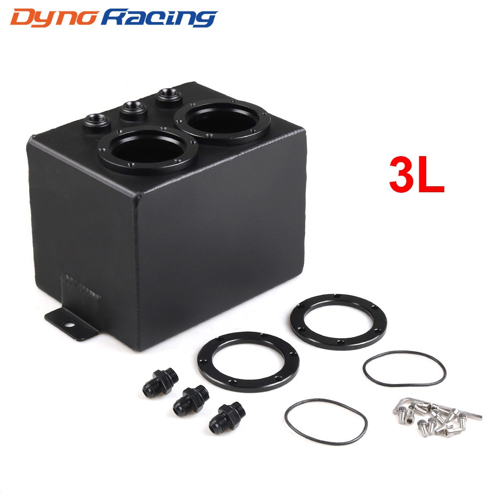 Universal การใช้ Surge Tank พอร์ตคู่ Billet อลูมิเนียมน้ํามันจับถัง Swirl หม้อ AN6 Fit สําหรับ 044 การใช้ปั๊มไหลสูง