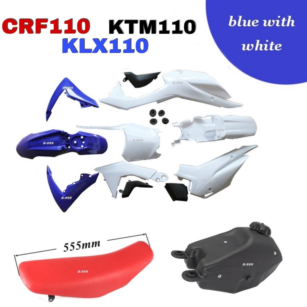 ชุดสีรถวิบาก ชุดแฟริ่งรถวิบาก Crf150 Crf125 Crf110 สำหรับรถวิบาก สีขาวน้ำเงิน CRF CRF150L CRF150R CR