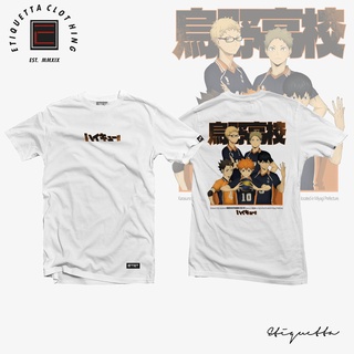 Haikyuu - Karasuno Team Members ฤดูร้อนแขนสั้นเสื้อยืดการ์ตูนญี่ปุ่นอะนิเมะหลวมป่าคู่รักชายและหญิงสามารถสวมใส่ได้