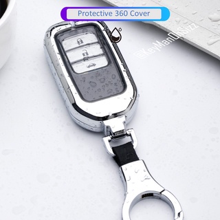 เคสกุญแจรีโมทรถยนต์ Honda แบบ 2 ชั้น (Double-Layer Metal Zinc Alloy Key Cover with transparent push button Guard 360