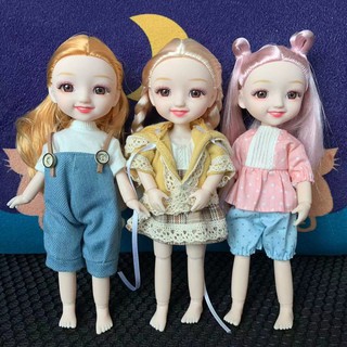 ตุ๊กตาของเล่น 19 ซม. 13 Joint Bjd 1/12 Diy สีน้ําตาลน่ารัก