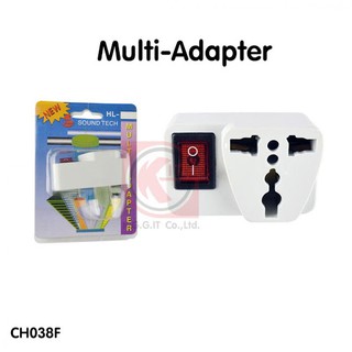 MULTI ADAPTER มีสวิตซ์ ขาแบน CH038F