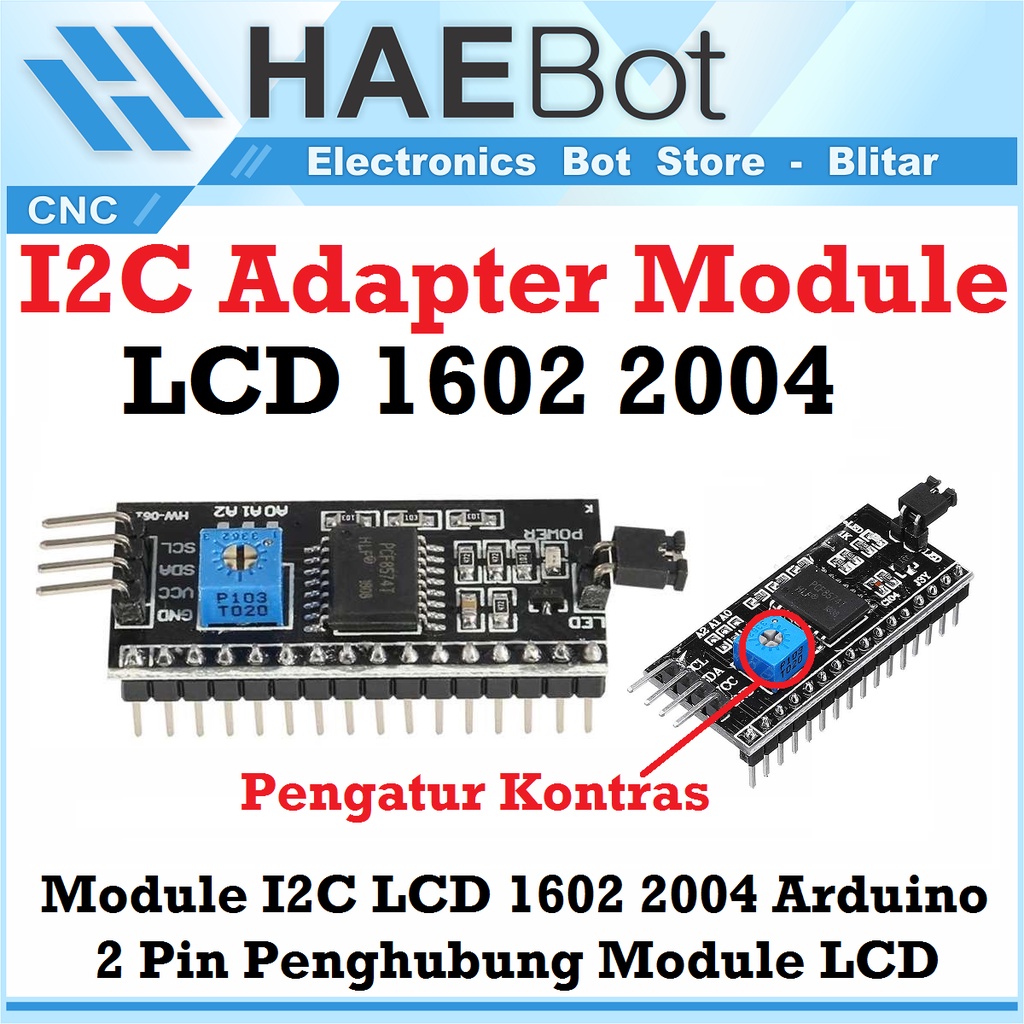 [HAEBOT] I2C โมดูลอะแดปเตอร์ LCD 16x2 20x4 1602 2004 ใช้งานได้จริง Saver 4 Pin Display Driver Liquid