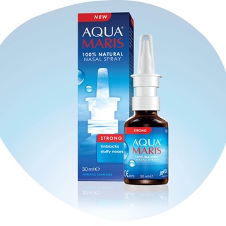 AQUA MARIS STRONG (30ml) สเปรย์น้ำเกลือพ่นจมูกชนิดความเข้มข้นสูง สเปรย์พ่นจมูกสำหรับผู้ที่หายใจไม่สะดวกเนื่องจากภูมแพ้