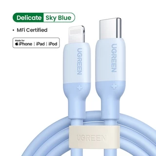Ugreen สาย USB C เป็น Lightning 3 ฟุต - สายเคเบิล Lightning iPhone ได้รับการรับรอง MFi, PD 20W USBC Lightning Cable สีดํา นุ่มพิเศษ