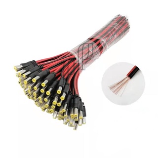 สายDCแดงดำ ปลั๊กDC ขั้ว5.5*2.1mm ตัวผู้ ตัวเมีย ยาว24cm 3v -24v Male/Female DC Power Socket Jack Connector Cable Plug