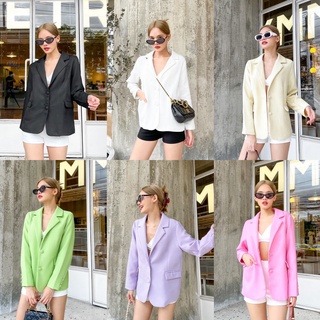 Wynn.Tweet blazer☀️ เสื้อเบลเซอร์ทรงสุดคลาสสิค สีน่ารั กับเบลเซอร์2กระดุม ผ้าทวีตมีซับใน กระดุมแขน