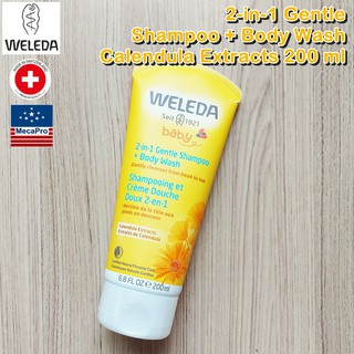 70% Sale!!! EXP: 09/2022. Weleda® 2-in-1 Gentle Shampoo + Body Wash Calendula Extracts 200 ml แชมพู + อาบน้ำ สำหรับทารก