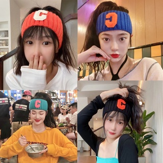 ที่คาดผม ที่คาดผมกันลื่นด้านกว้าง ที่คาดผมหรูหราแบบถัก ตัวอักษร สไตล์วินเทจ ผ้านิ่มๆใส่สบาย สำหรับแต่งหน้า ล้าง
