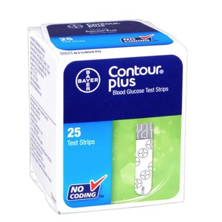 Bayer Contour Plus แผ่นตรวจ 25 ชิ้น/กล่อง