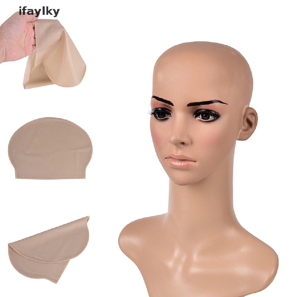 [IAY] Fake Latex Flesh Skin Unisex Bald Head Wig Cap Rubber Skinhead Costume Prank HKZ #9