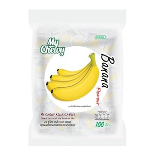 ลูกอม มาย ชูวี่ มิลค์ แคนดี้ บานาน่า เฟลเวอร์ 100 เม็ด 360 กรัม My Chewy Milk Candy Banana Flavor 100 tablets 360 g.