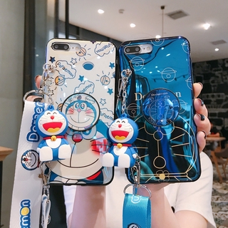 เคสโทรศัพท์ ลายโดเรม่อน น่ารัก พร้อมสายคล้องข้อมือสำหรับ Vivo Y17 Y11 Y12 Y15 V15 V15Pro V19 Y91 Y91i Y95 Y91c Y81 Y81i Y71 Y53 V17 V17Pro Y50 Y30 V19 S1 S1Pro HD29