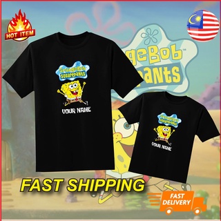 เสื้อยืดราคาถูกสุดๆ✥TSHIRT SPONGEBOB KID AND ADULT + ADD NAMEขนาดเต็ม S-5XL