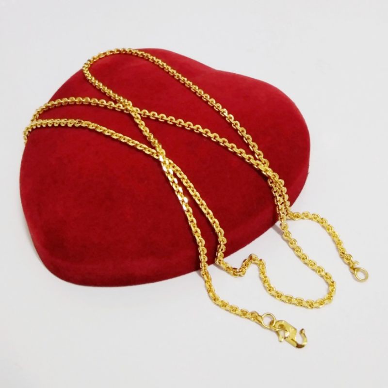 59 ซม.บาง Anchor Chain ประเภท 24K Gold Plated Unisex สร้อยคอ