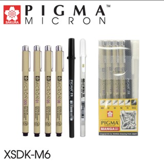 PIGMA manga ชุดปากกาพิกม่า มังงะ เซ็ต 6 ด้าม salura XSDK-M6