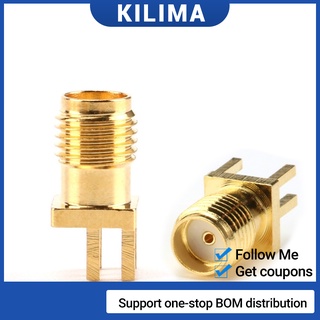 แจ็คเชื่อมต่อ SMA ตัวเมีย 10 ชิ้น สําหรับตัวเชื่อมต่อ RF PCB ชุบทอง ขอบบัดกรี 1.6 มม.