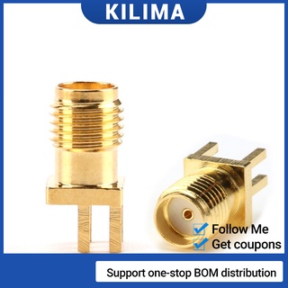 แจ็คเชื่อมต่อ SMA ตัวเมีย 10 ชิ้น สําหรับตัวเชื่อมต่อ RF PCB ชุบทอง ขอบบัดกรี 1.6 มม.