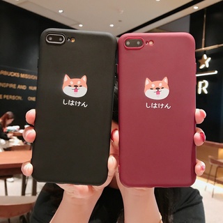 503 🐶 เคสมือถือ หมาชิบะ น่ารักๆ เคส มือถือ ดำแดง สีพื้นพร้อมส่ง