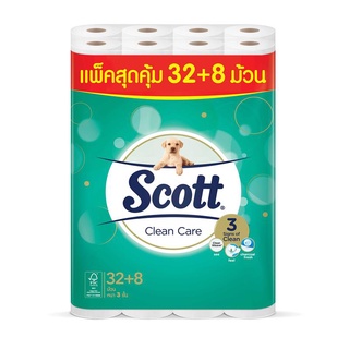 กระดาษชำระ สก๊อตต์ clean care  แพ็ค 40 ม้วน กระดาษทิชชู Toilet paper scott clean care pack 40 rolls