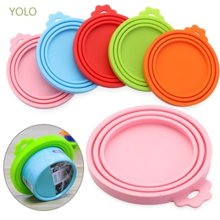 YOLO Colorful Can Lids Universal Size Pet Food Can Covers Wet Food Storage Reusable Kitchen Silicone Cat Dog Keep Fresh Tin Cover/Multicolor