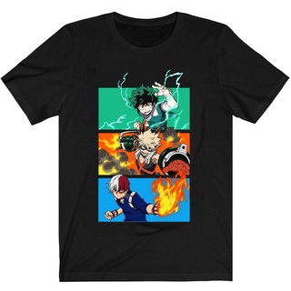 เสื้อยืด ผ้าฝ้าย พิมพ์ลายอนิเมะ My Hero Academia Merch Izuku Bakugou Shoto สําหรับผู้ชาย