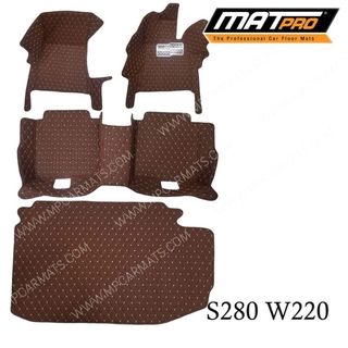 MatPro พรมปูพื้นเข้ารูป5D 6D Premium Fitted Leather Car Mats สำหรับรถรุ่น  Benz S280 W220 ปี2004