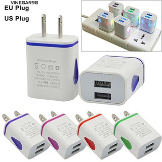 พอร์ต USB คู่ 5V 2.1A ปลั๊กแปลงที่ชาร์จที่บ้านในสหรัฐอเมริกา / EU ปลั๊กไฟสำหรับบ้าน