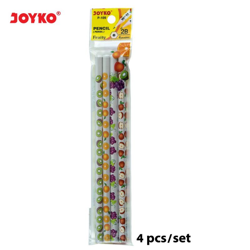 Joyko P-109 2B ดินสอฟรุ๊ตตี้ 1 ชุด 4 ชิ้น
