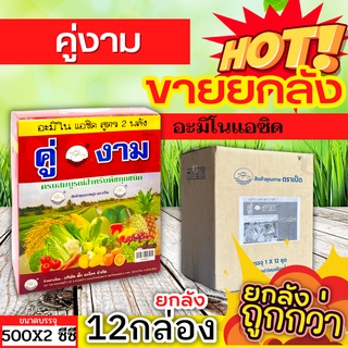 🌾 💥💥 สินค้ายกลัง 💥💥 คู่งาม (อะมิโนแอซิด) ขนาด 500ซีซีx12กล่อง เร่งงาม ยืดยอด แตกแขนง