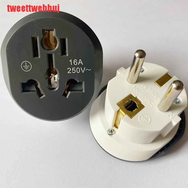 {tweettwehhuj} อะแดปเตอร์ซ็อกเก็ต ปลั๊ก EU 16A USto EU AU US UK CN เป็น 1 ชิ้น
