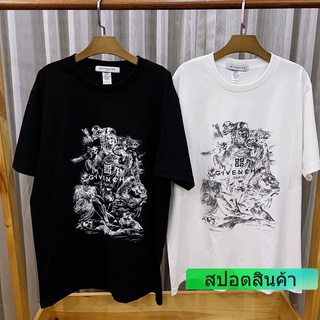 ROUND คอลูกเรือแฟชั่น เสื้อยืดแขนสั้น คอกลม จีวอง ชี่ ลายเทพ COMEING CLUB oversize-4XL