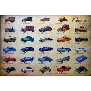 โปสเตอร์ ของเล่น รถ สังกะสี โบราณ CARS TIN TOY RETRO POSTER 24”x35” Inch Vintage Antique Toy 1920-60