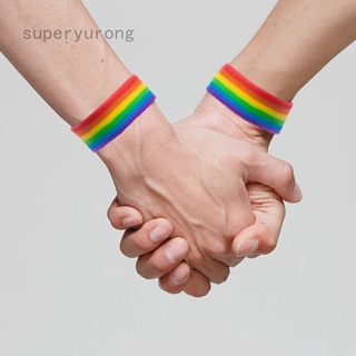 1 ชิ้น รุ้ง ซิลิโคน สร้อยข้อมือ LGBTQ โซ่ เชื่อมโยง กําไลข้อมือ คู่ ของขวัญ