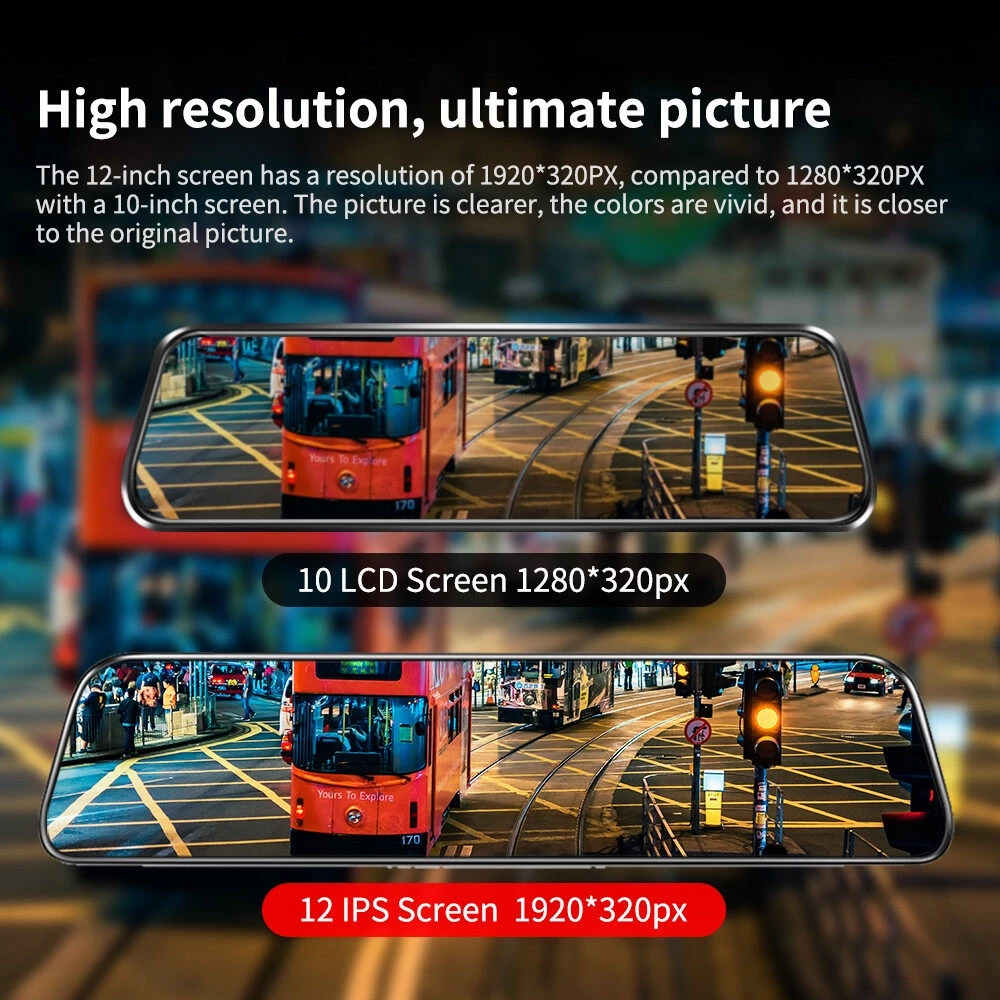 Ekleva กล้องบันทึกวิดีโอ FHD 1080P 12 นิ้ว สําหรับติดรถยนต์ thumbnail 6