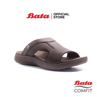 Bata Comfit บาจา คอมฟิต รองเท้าแตะเพื่อสุขภาพลำลองแบบสวม ใส่ง่ายรองรับน้ำหนักเท้าได้ดี สำหรับผู้ชาย รุ่น Feat สีน้ำตาล 8614050