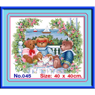 ไอแอมครอสติช iamcrossstitch DIY รหัส L-045 40x40 cm. ชุดอุปกรณ์งานฝีมือปักครอสติชครบชุด