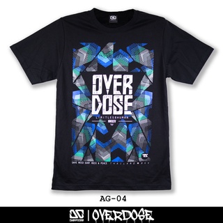 Overdose T-shirt เสื้อยืดคอกลม สีดำ รหัส AG-04(โอเวอโดส)