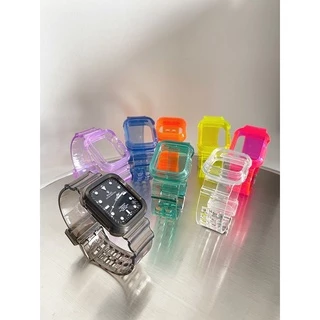 สายนาฬิกาข้อมือ ซิลิโคนนิ่ม แบบใส สําหรับcompatible for iwatch11 10 9 8 7 se6 5 4 3 2 1 38mm40mm42mm44mm41mm45mm46mm49mm