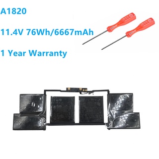 A1820 battery for apple macbook Pro 15&amp;#39;&amp;#39; Touch Bar A1707 2016 2017 year MLH32CH/A MLW82CH/A 11.4V 76Wh 6667mAh